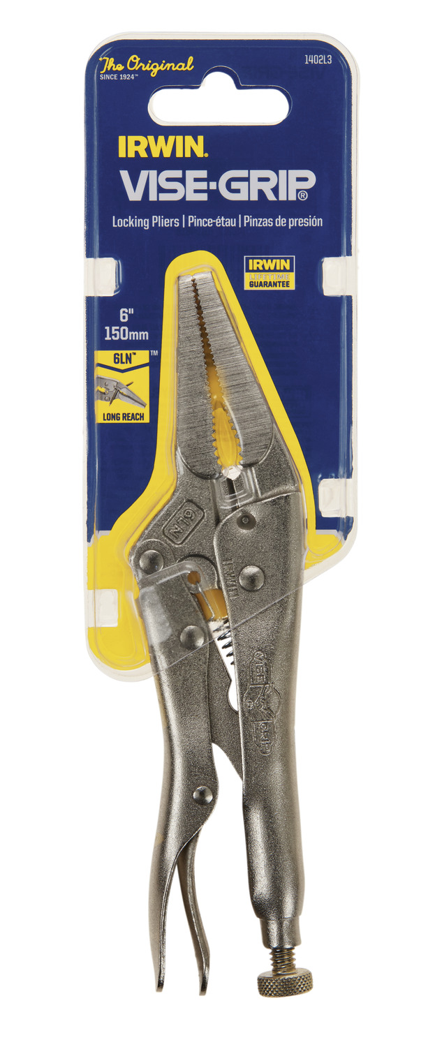 Pliers, 6 in locking long nose with